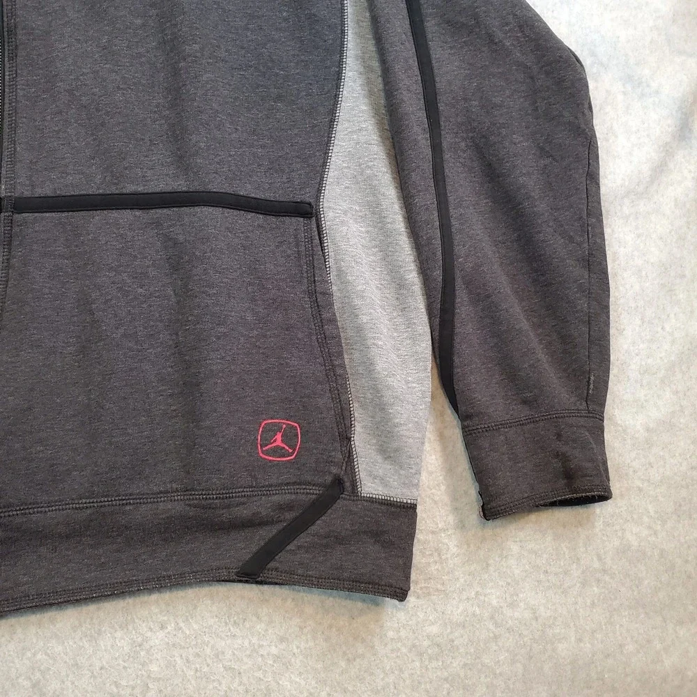 Air Jordan Men's Sweatshirt Sz XXL 2XL Gray Hoodie Jumpman Embroidered Full Zip